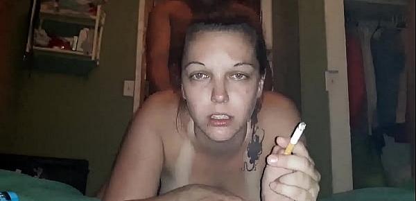  Pawg Wife Smoking A Cig While Bent Over Getting It Doggie Style
